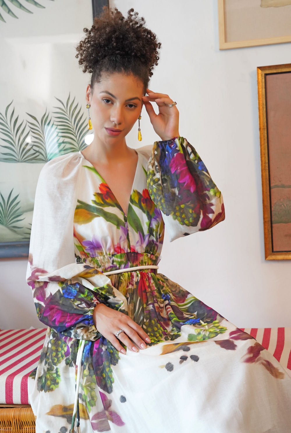 The Alba Midi Dress in Linen Satin