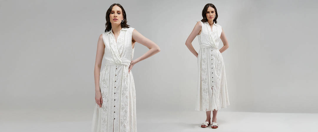 From Summer to Winter: The Aliza Cutwork Dress is Your Year-Round Essential