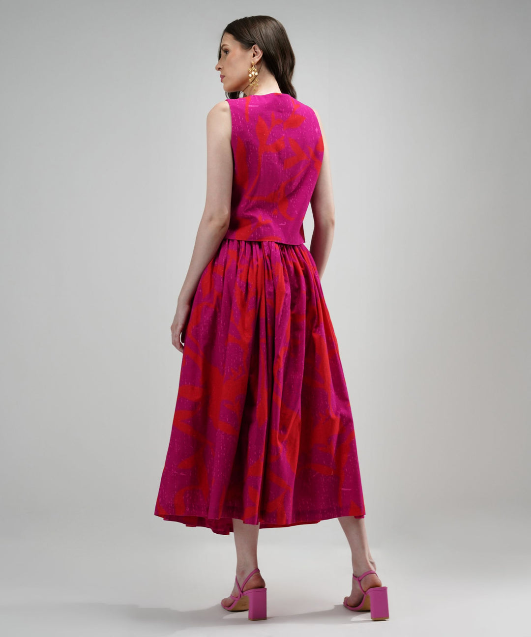 The Vibrant Ariella Linen Vest and Skirt Set