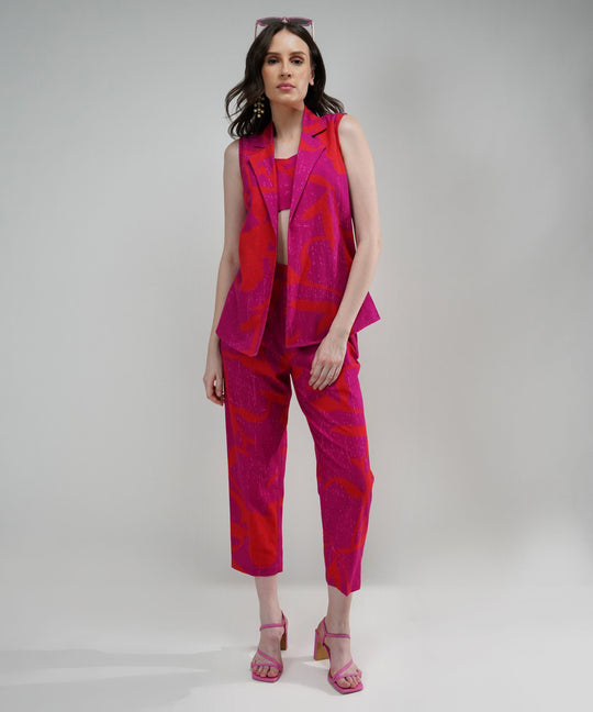 The Ariella Abstract Elegance Linen Pantsuit