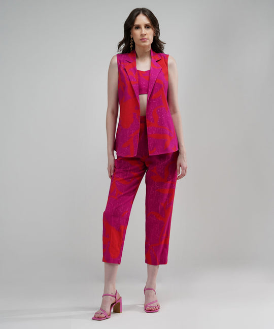 The Ariella Abstract Elegance Linen Pantsuit