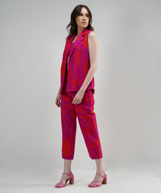 The Ariella Abstract Elegance Linen Pantsuit