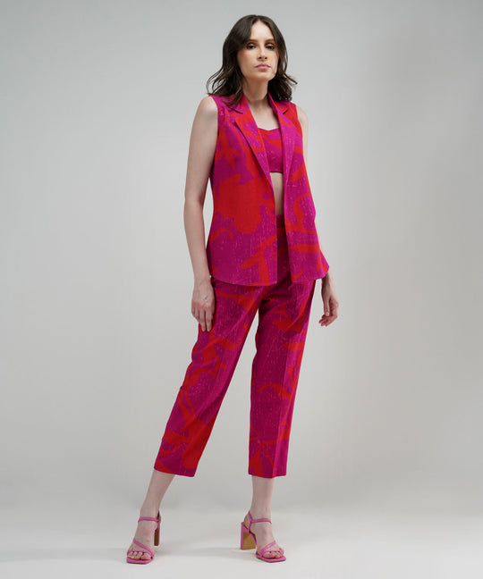 The Ariella Abstract Elegance Linen Pantsuit