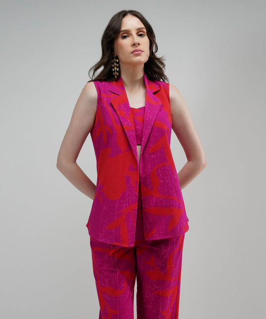 The Ariella Abstract Elegance Linen Pantsuit