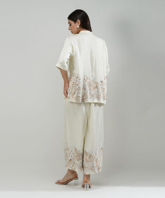 The Gul Embroidered Co-ord Set in Ivory