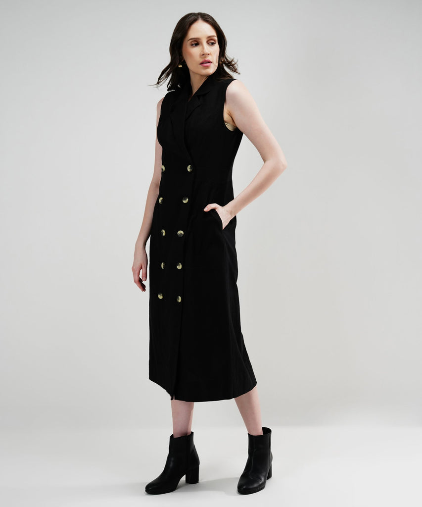 美品L'or ロル Sleeveless Coat Dress L'or sleeveless coat dress