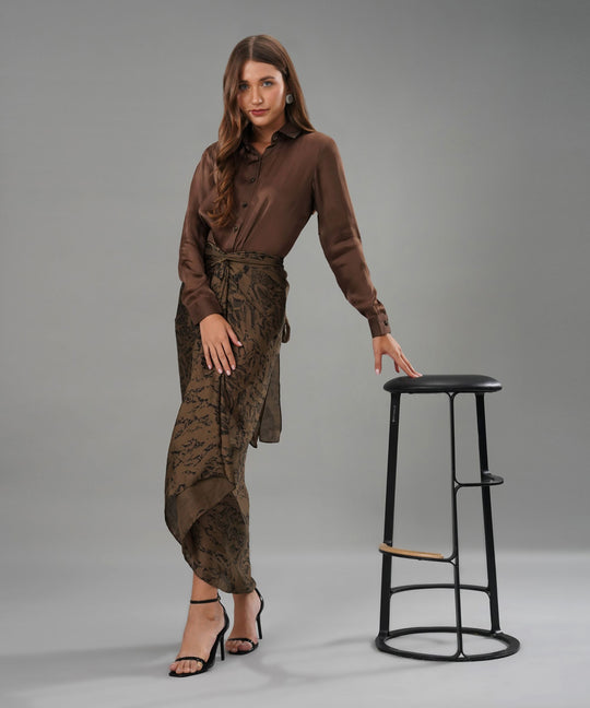 The Saudade Skirt Co-ord in Brown