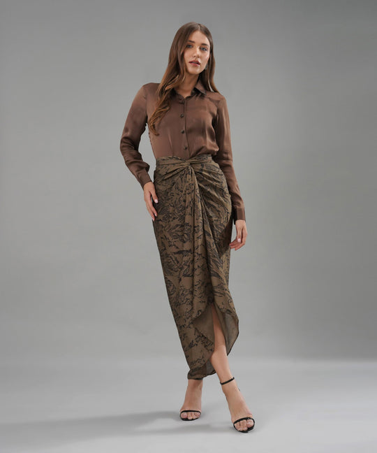 The Saudade Skirt Co-ord in Brown