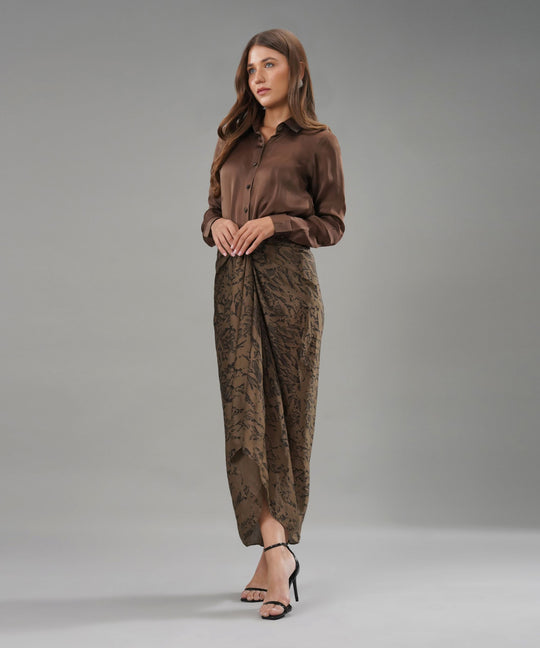 The Saudade Skirt Co-ord in Brown