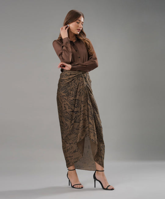 The Saudade Skirt Co-ord in Brown