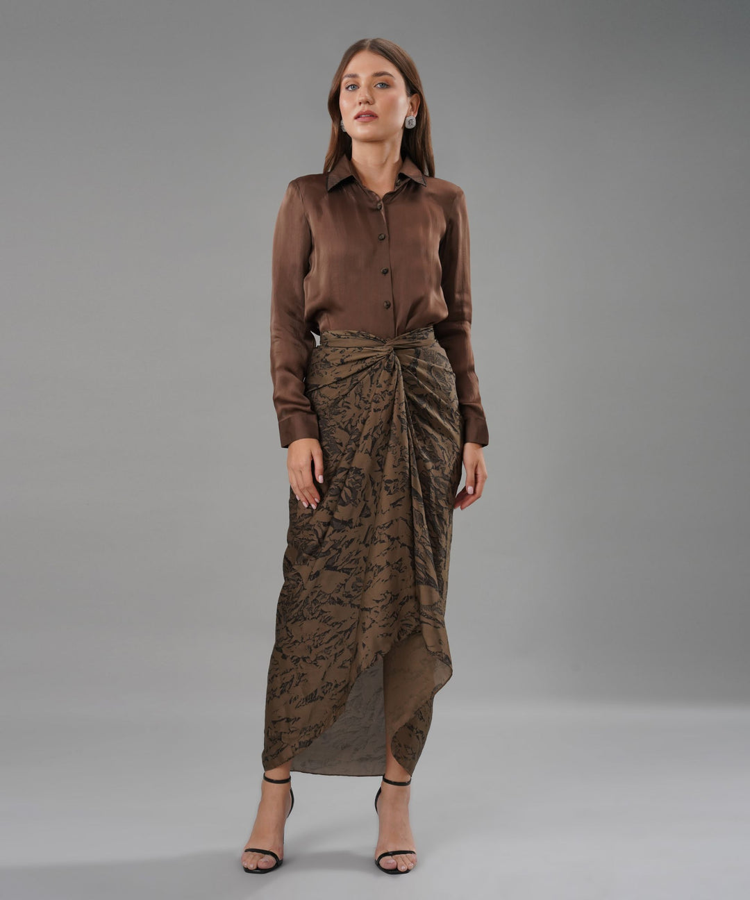 The Saudade Skirt Co-ord in Brown