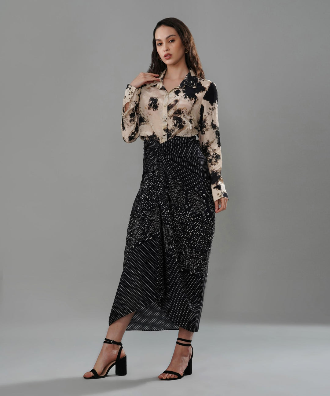 The Cecilia Printed Drape Co-ord in Crepe