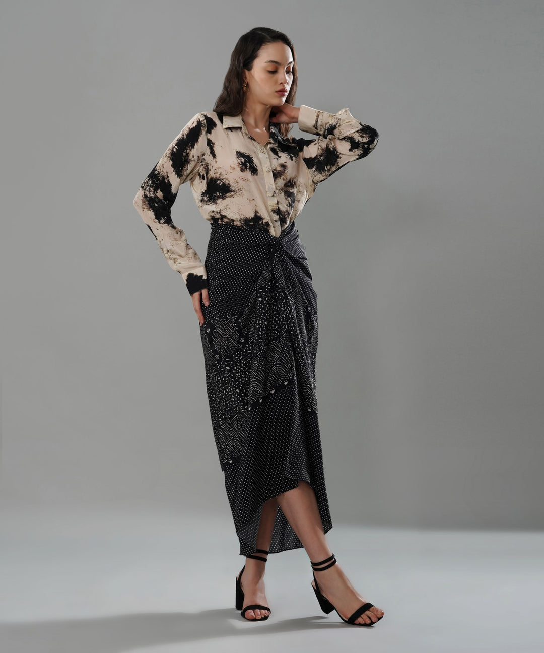 The Cecilia Printed Drape Co-ord in Crepe