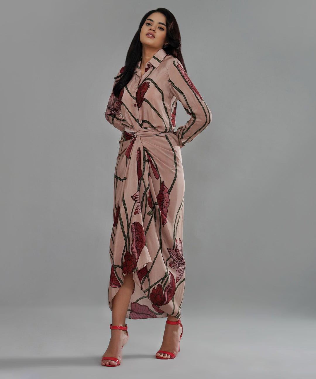 The Amanda Printed Drape Co-ord in Crepe