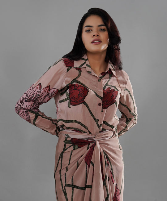 The Amanda Printed Drape Co-ord in Crepe