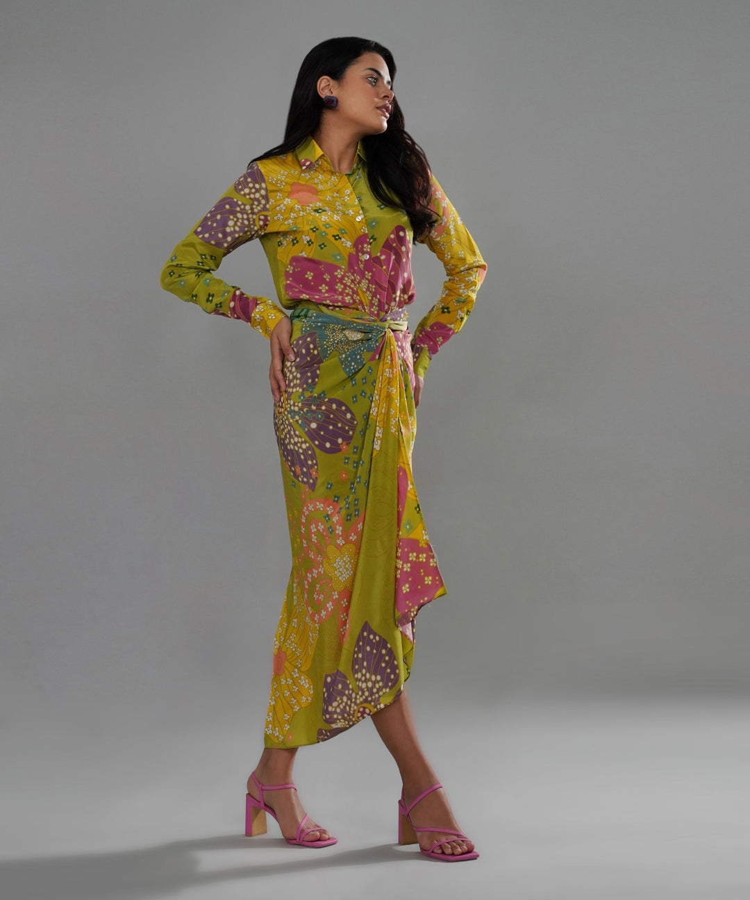 The Daria Printed Drape Co-ord in Crepe