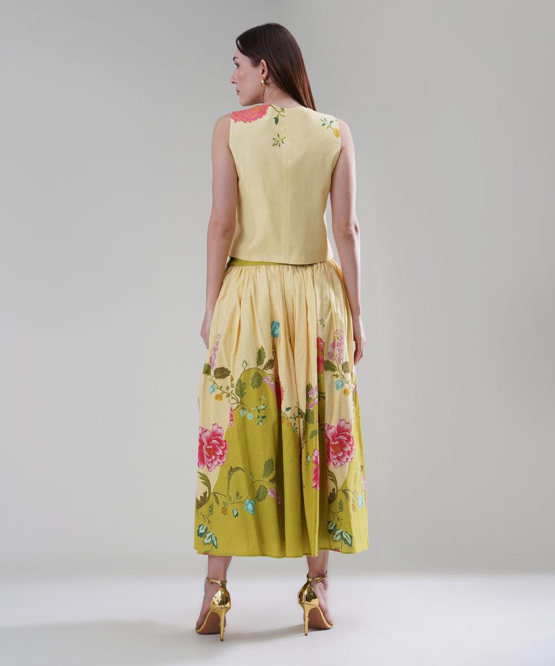 The Cyra Printed Waistcoat Co-ord in Linen