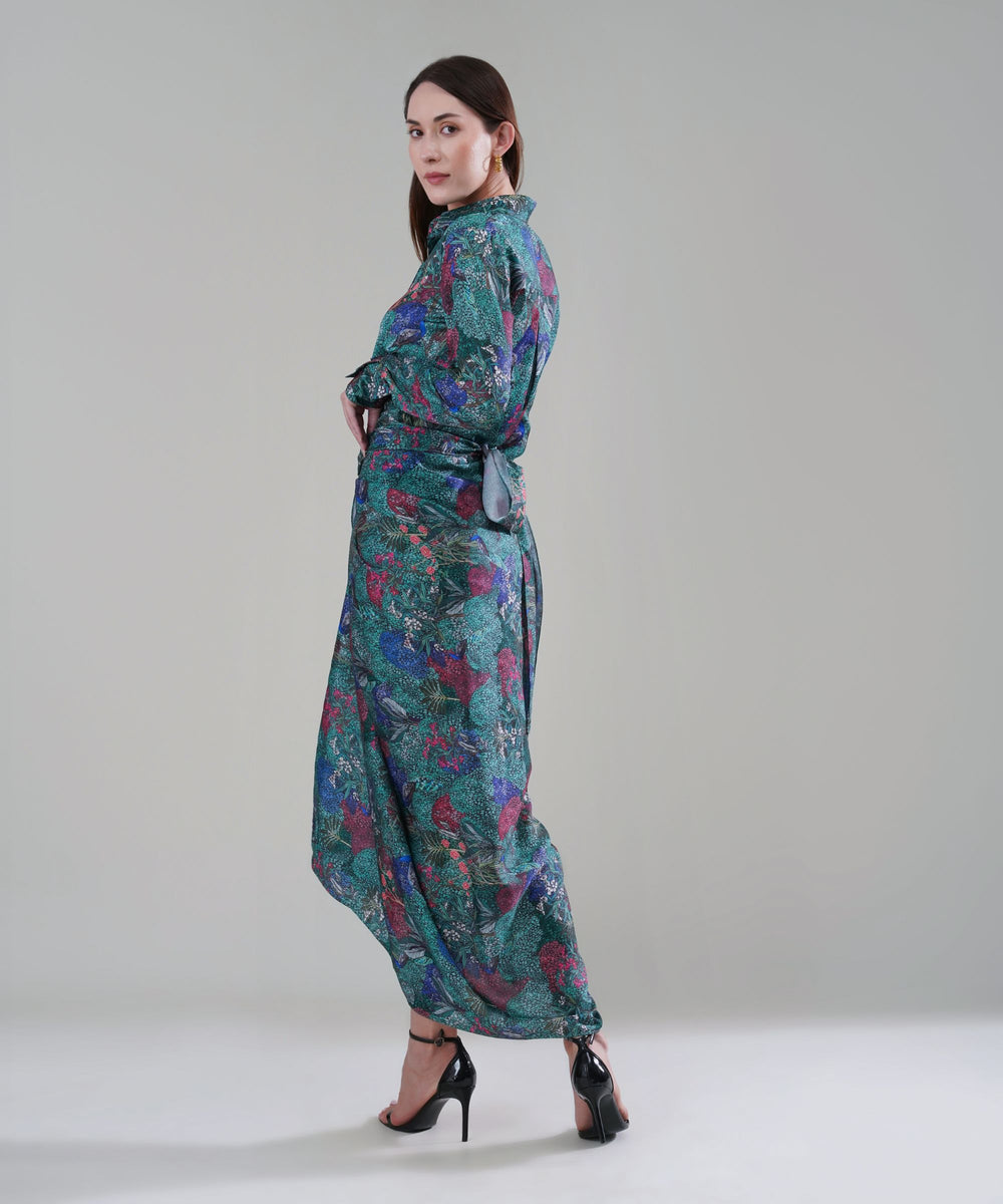 The Valeria Printed Drape Co-ord in Crepe