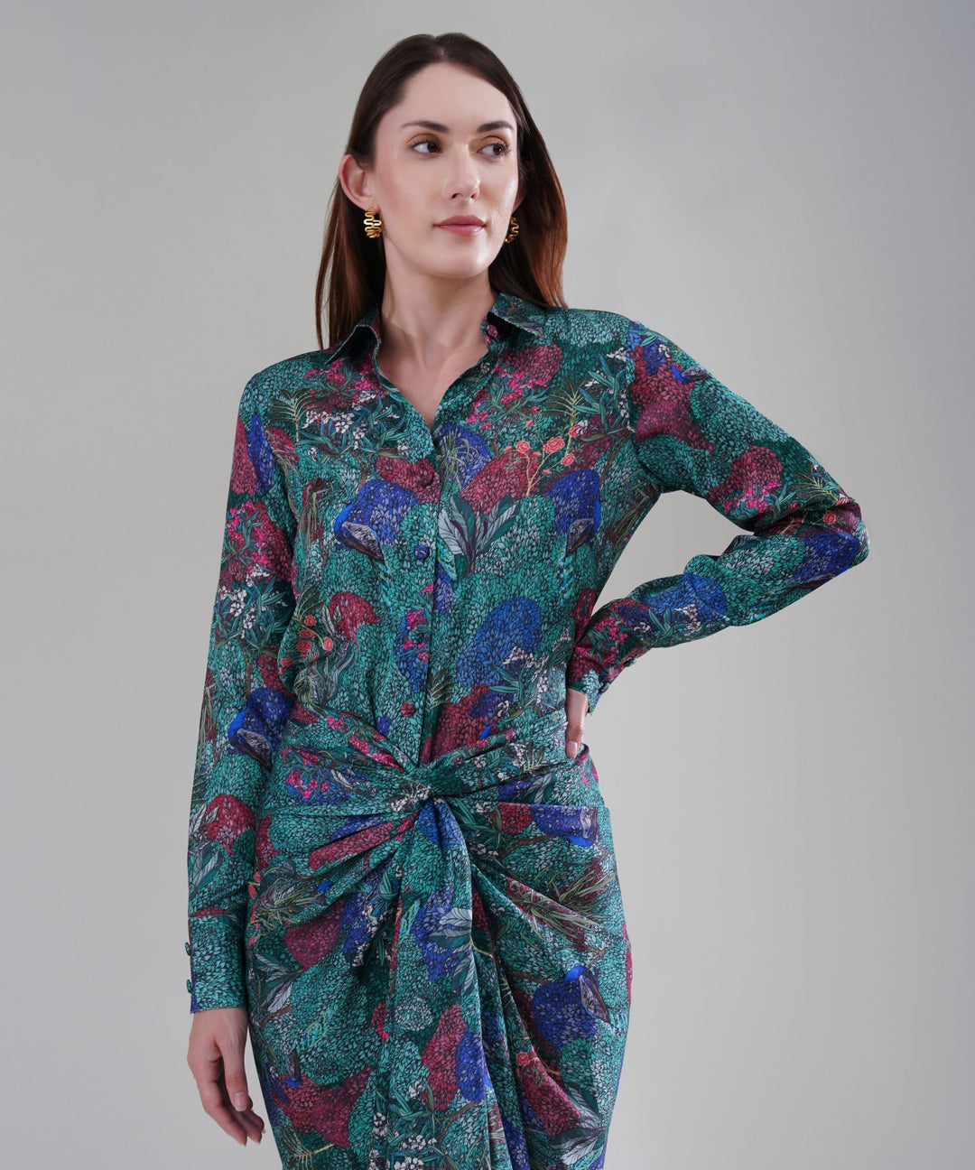 The Valeria Printed Drape Co-ord in Crepe