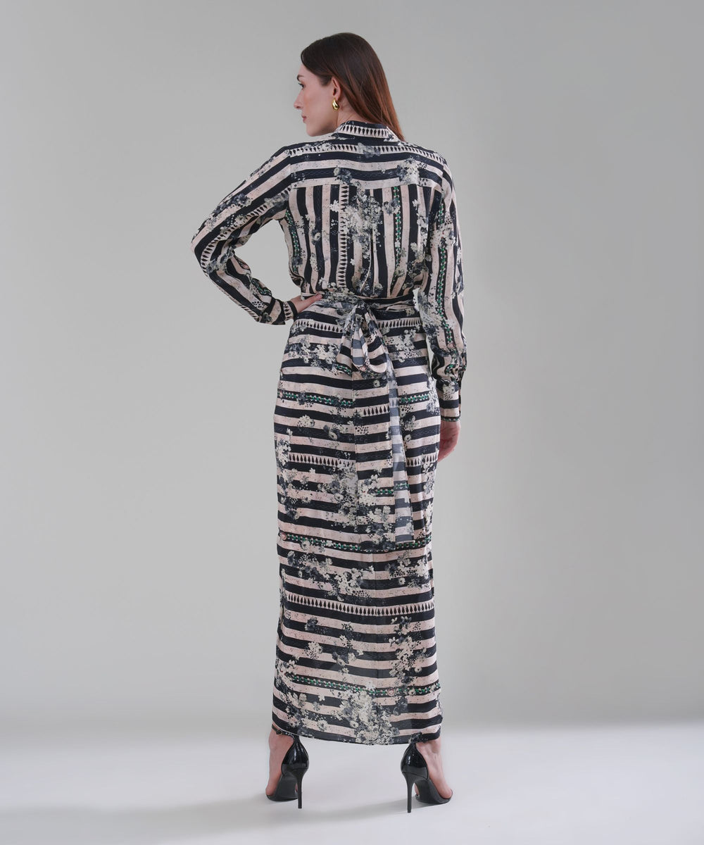 The Aliza Printed Drape Co-ord in Crepe