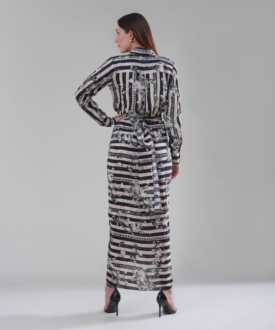 The Aliza Printed Drape Co-ord in Crepe