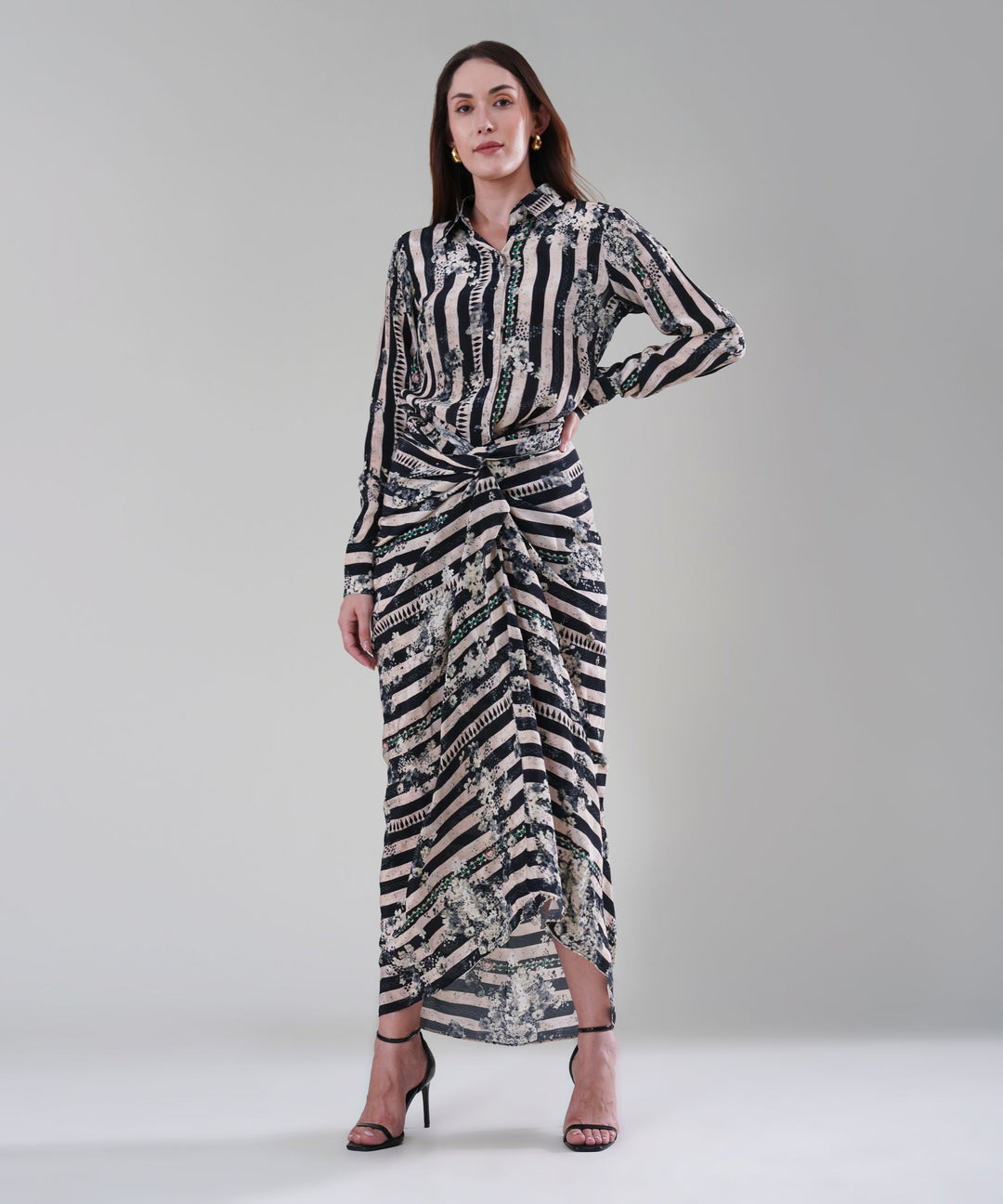 The Aliza Printed Drape Co-ord in Crepe