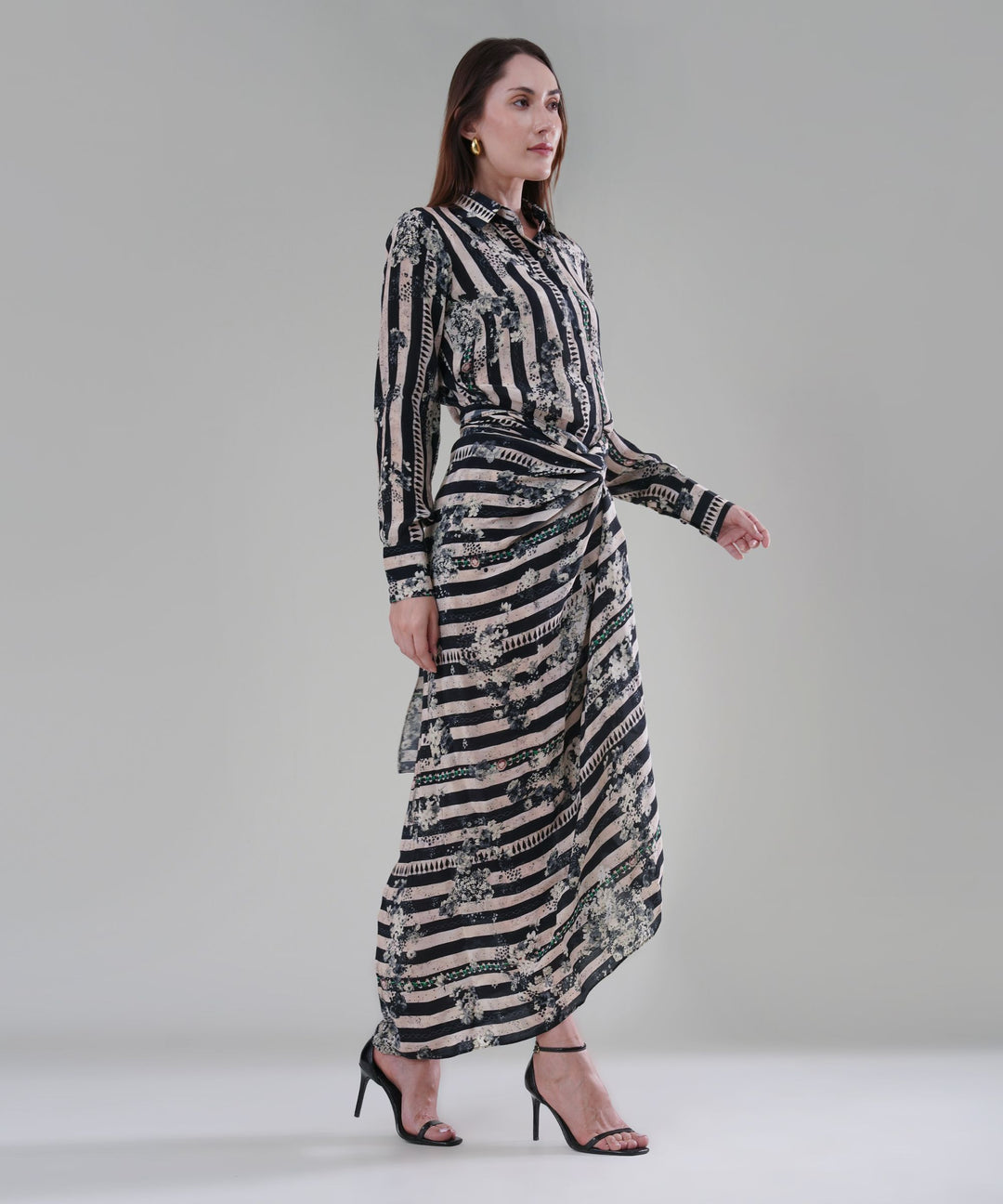 The Aliza Printed Drape Co-ord in Crepe