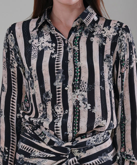 The Aliza Printed Drape Co-ord in Crepe