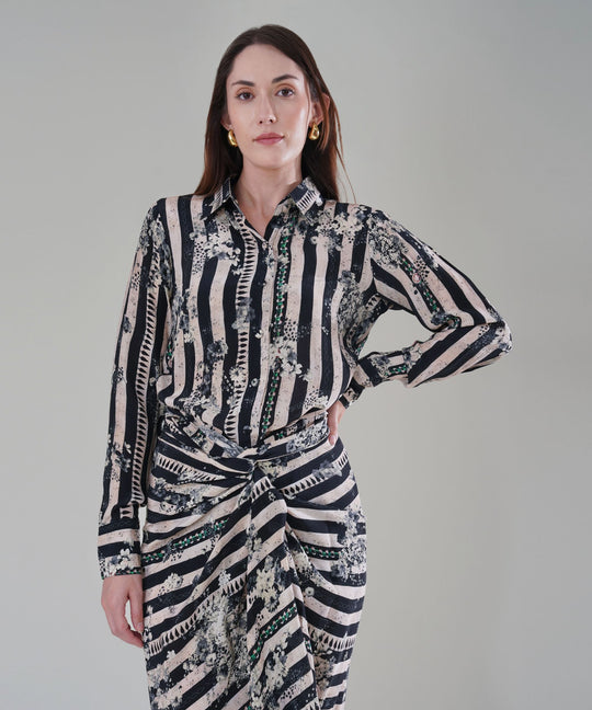 The Aliza Printed Drape Co-ord in Crepe