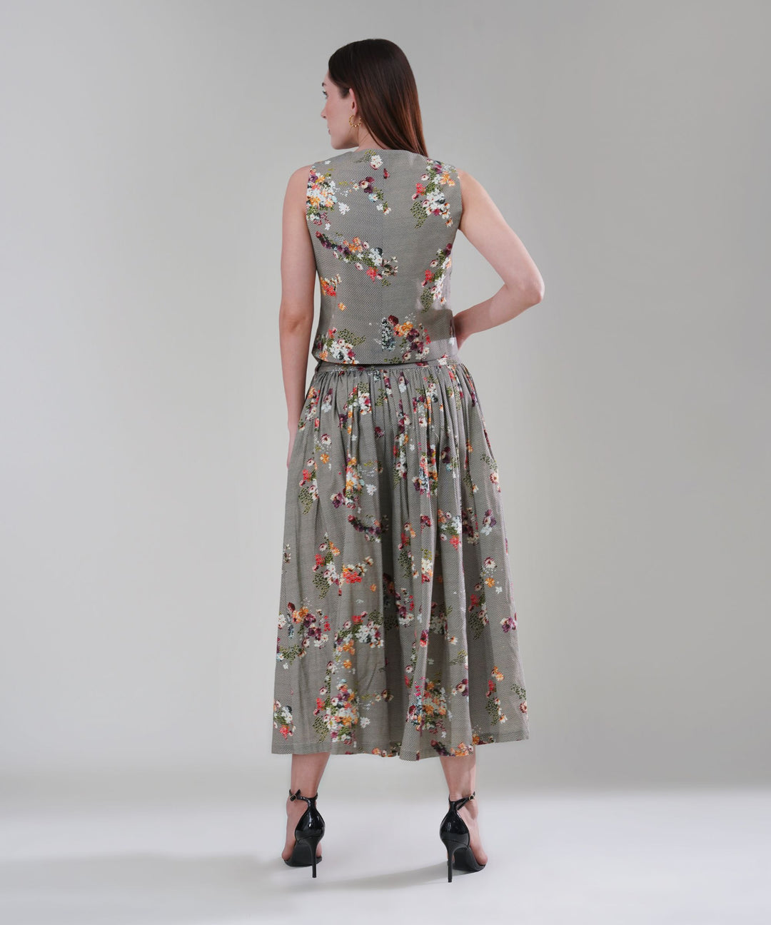The Aurora Printed Waistcoat Co-ord Set in Linen