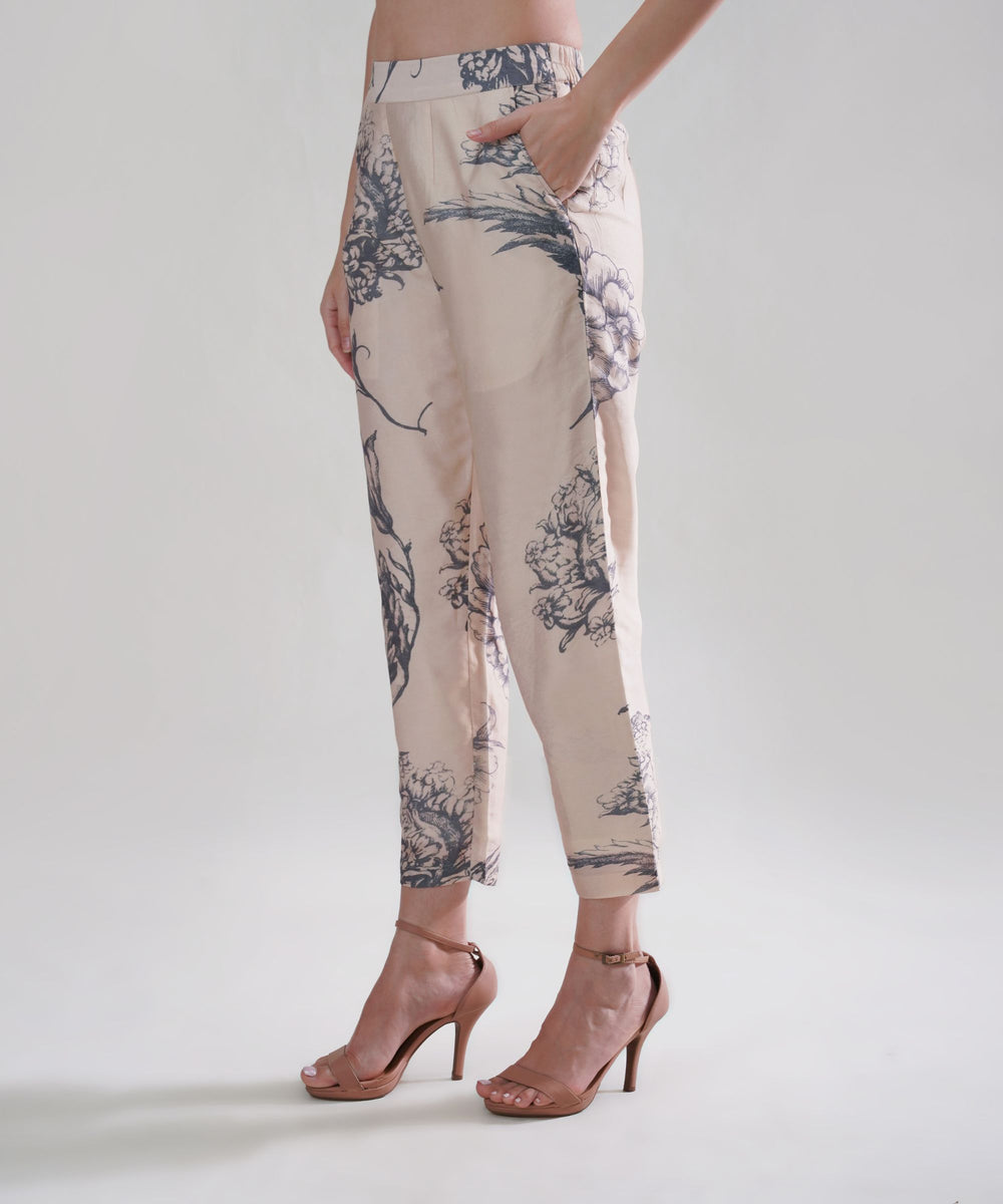 The Camilla Printed Tie Up Co-ord Set in Linen