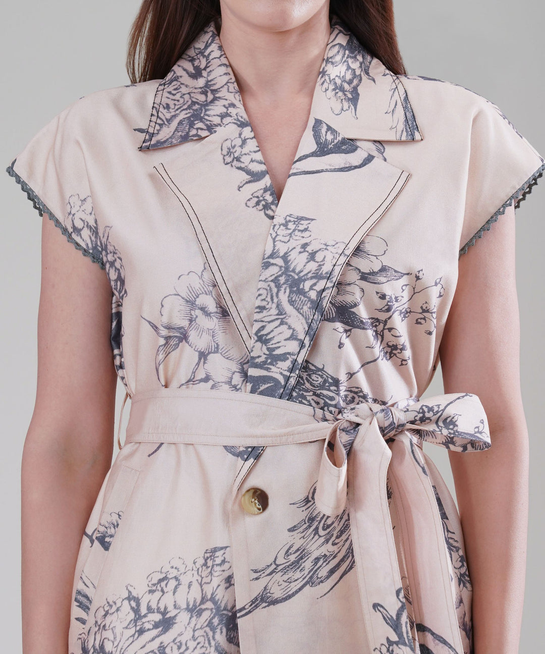 The Camilla Printed Tie Up Co-ord Set in Linen