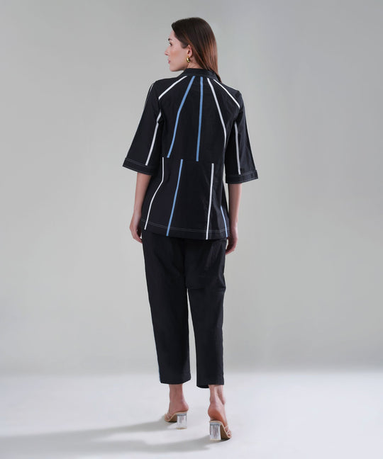 The Aayah Black Co-ord in Poplin