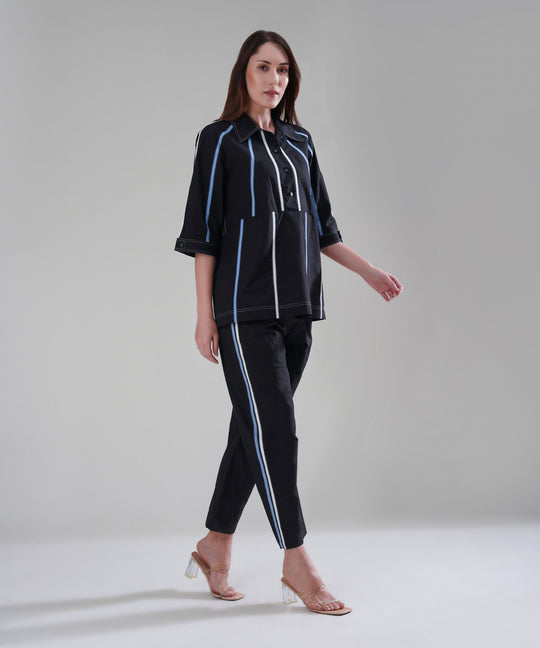 The Aayah Black Co-ord in Poplin