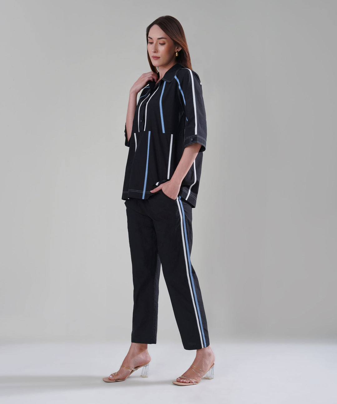The Aayah Black Co-ord in Poplin