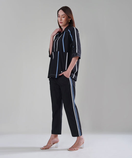 The Aayah Black Co-ord in Poplin