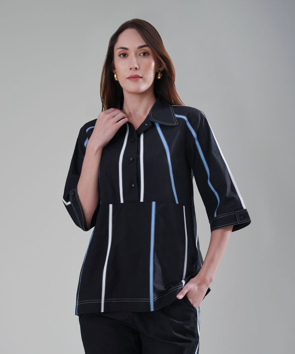 The Aayah Black Co-ord in Poplin