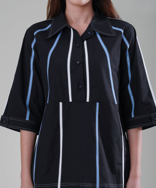 The Aayah Black Co-ord in Poplin