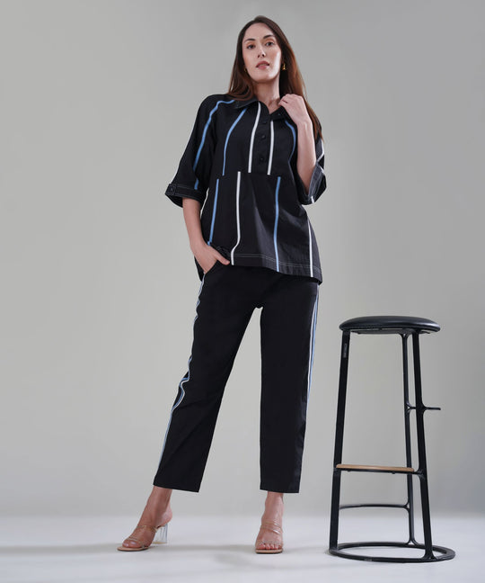 The Aayah Black Co-ord in Poplin
