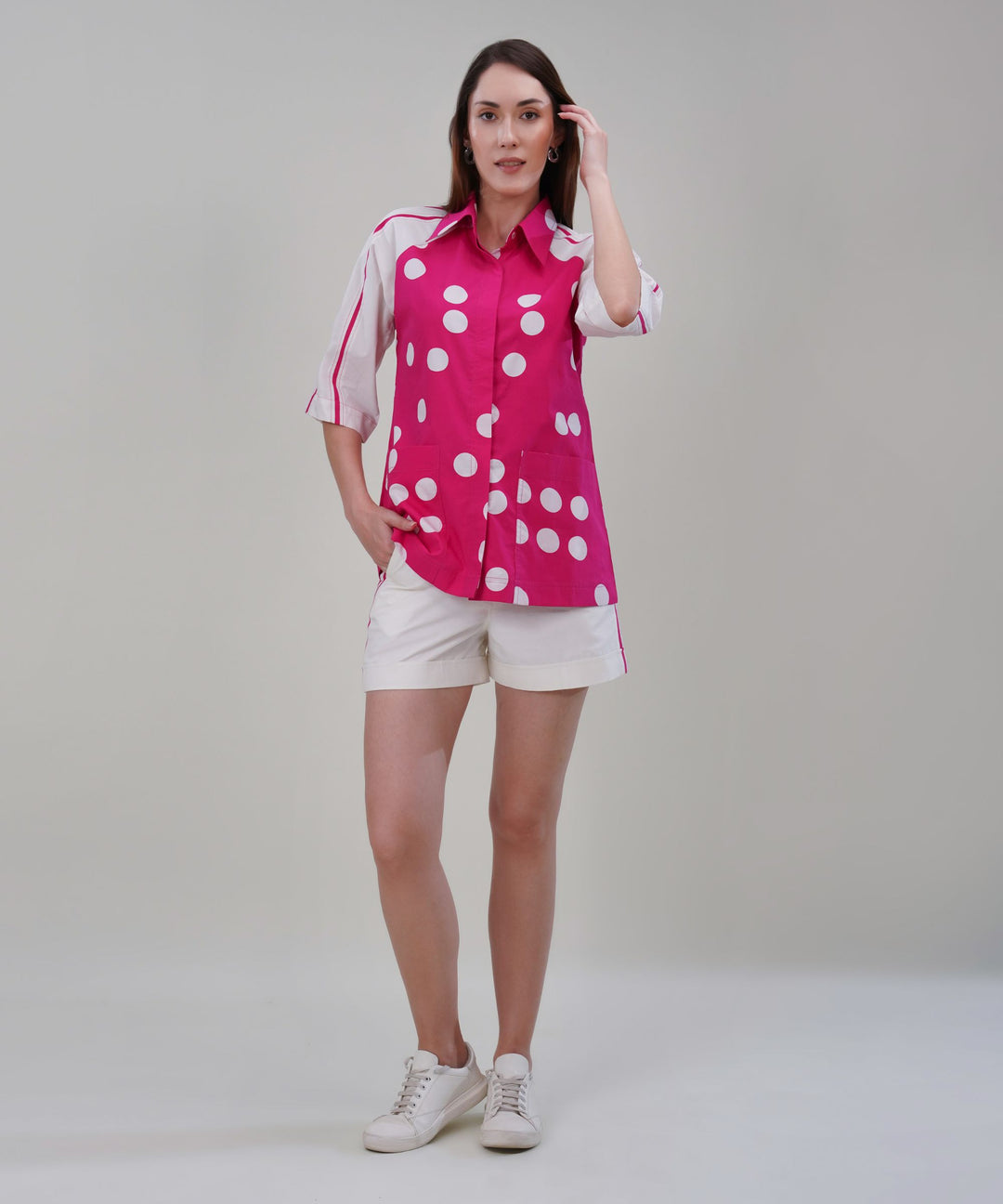 The Afza Pink Co-ord in Poplin