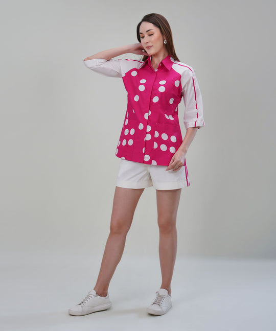 The Afza Pink Co-ord in Poplin