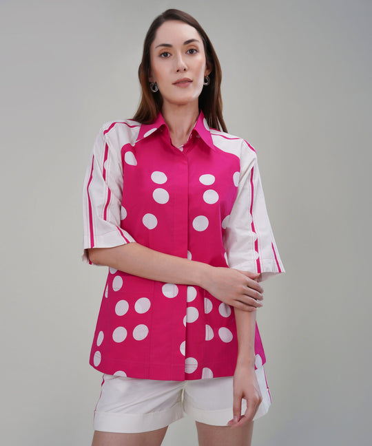 The Afza Pink Co-ord in Poplin