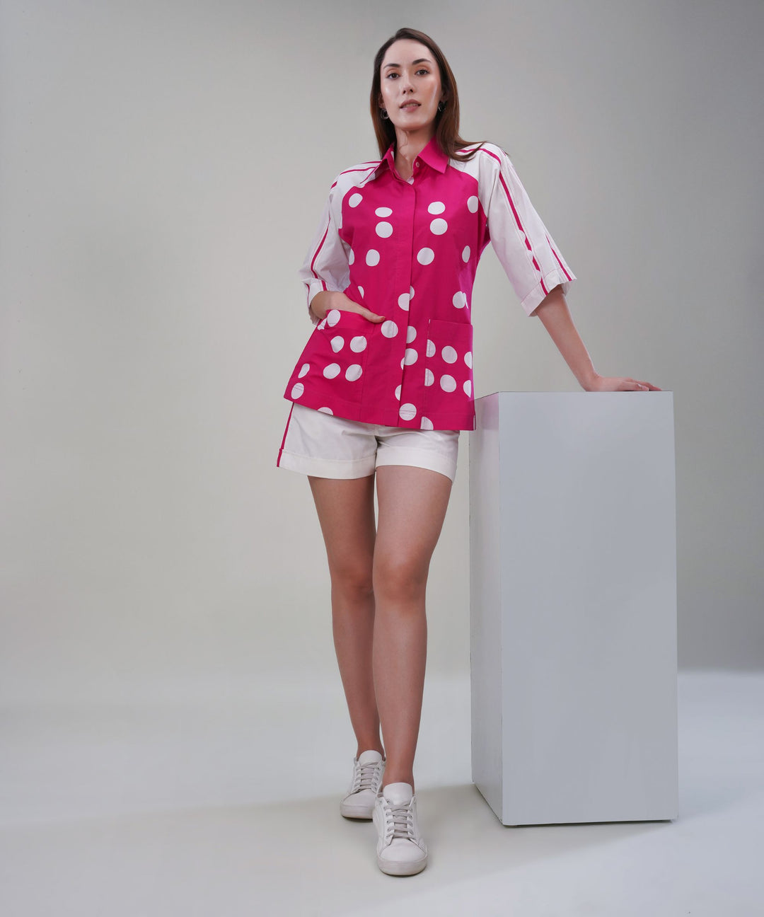 The Afza Pink Co-ord in Poplin