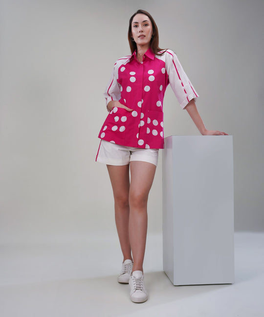 The Afza Pink Co-ord in Poplin
