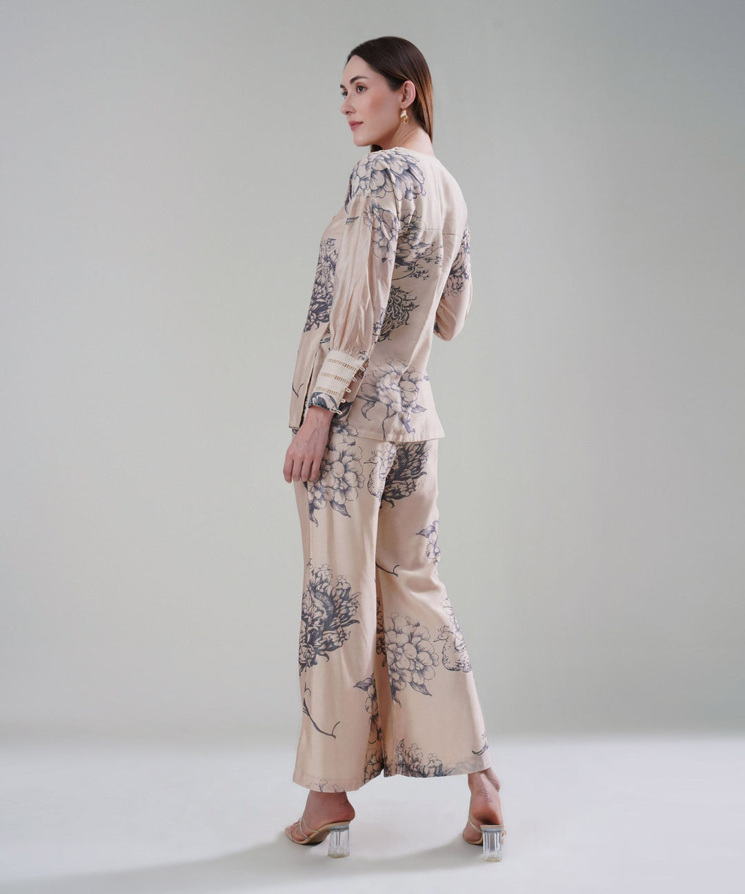 The Camilla Printed Lace Co-ord Set in Linen