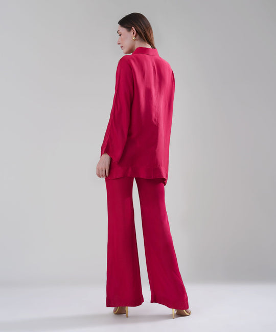 The Nusrat Embroidered Co-ord Set in Red