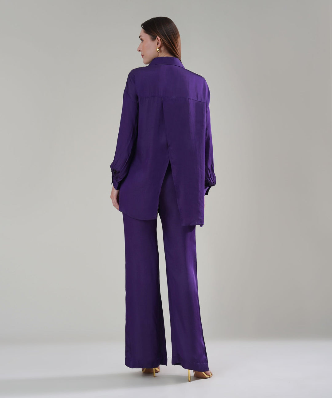 The Nusrat Embroidered Co-ord Set in Purple