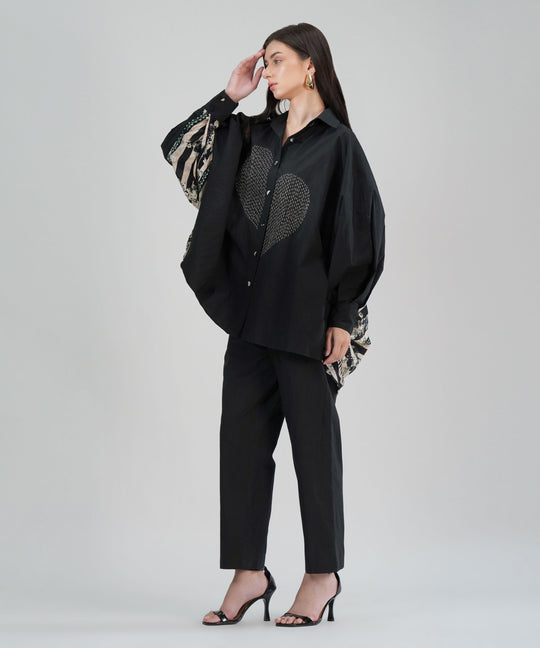 The Dil Poplin Co-ord in Black