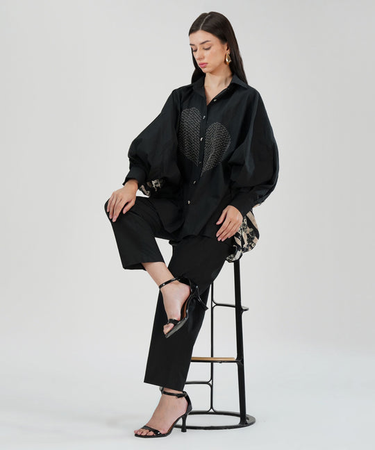 The Dil Poplin Co-ord in Black
