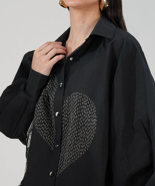 The Dil Poplin Co-ord in Black